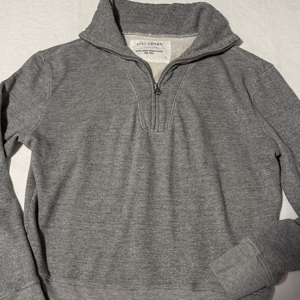 NILI LOTAN Gray Quarter-Zip Sweatshirt XS - Picture 2 of 6